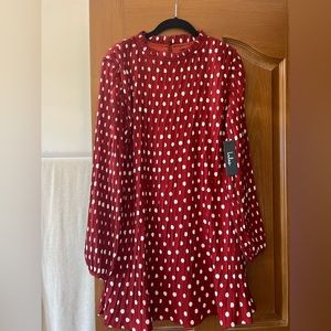 NWT. Fully lined red and white polka dot Lulu’s dress.